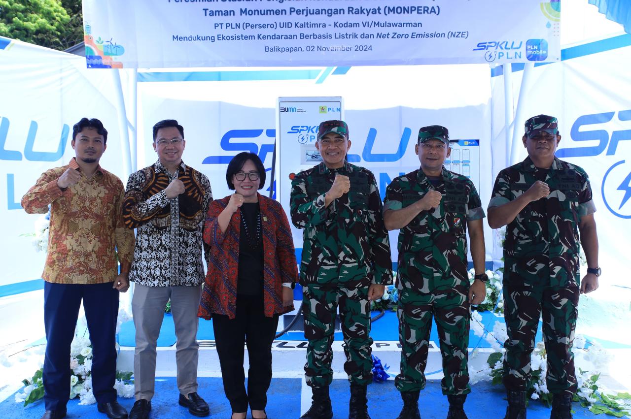 Kodam VI/Mulawarman Dukung Green Energy,  Resmikan Stasiun Pengisian Kendaraan Listrik Umum