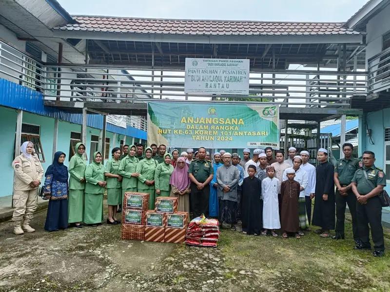 HUT Ke-63 Korem 101/Antasari, Kodim 1010/Tapin Anjangsana di Ponpes Budi Akhlaqul Karimah