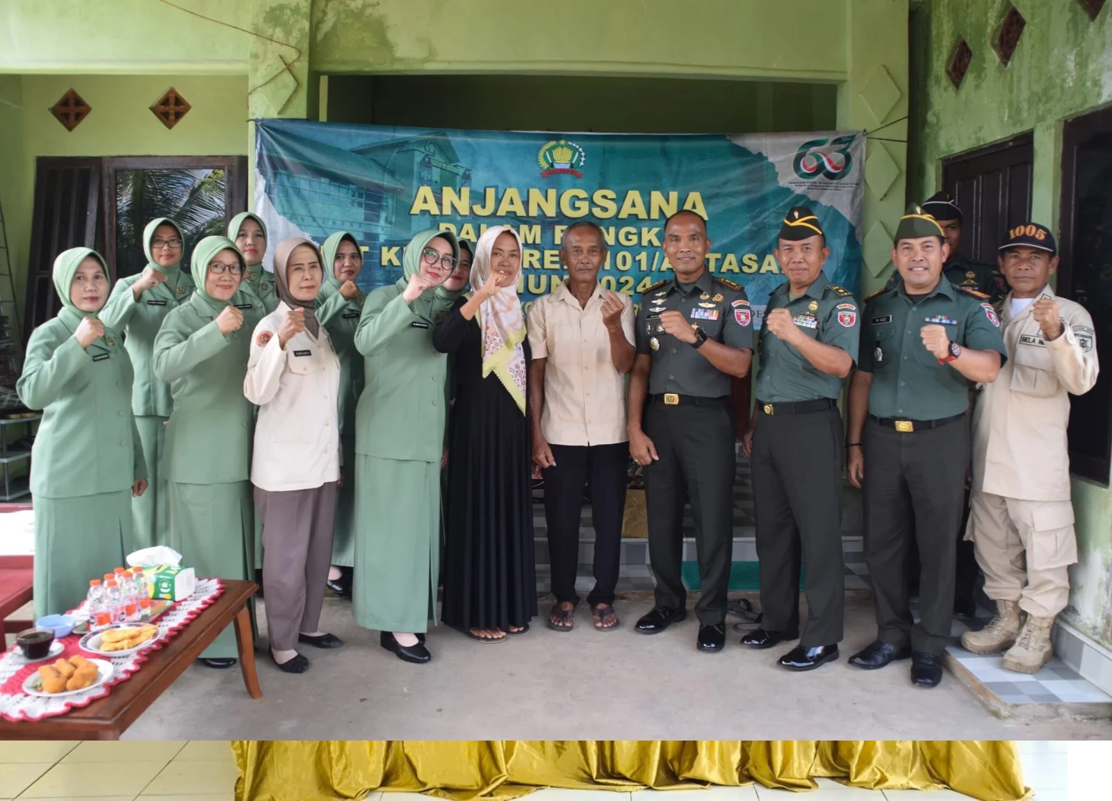 Kodim 1005/Barito Kuala Rayakan HUT ke-63 Korem 101/Antasari dengan Anjangsana ke Rumah Purnawirawan