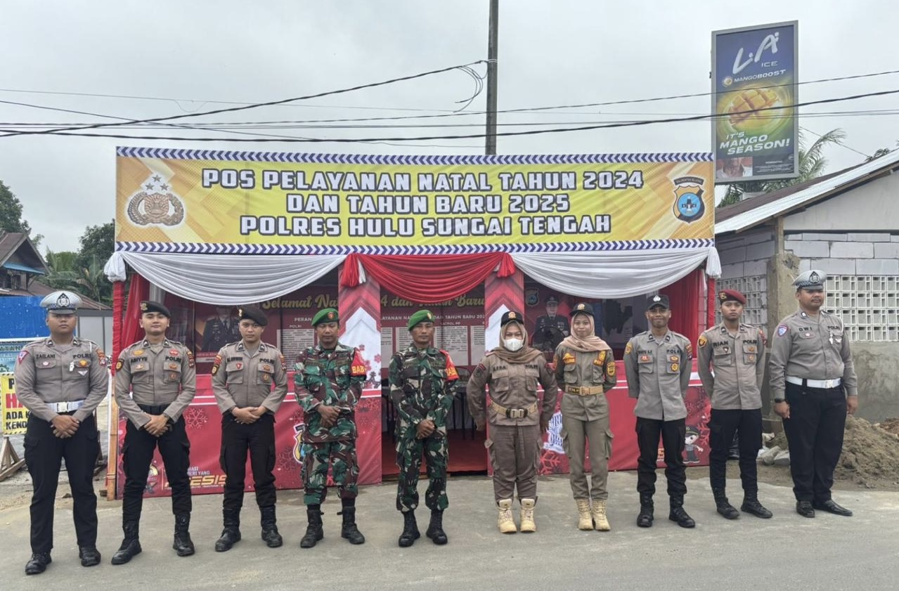 Kodim, Polres, dan Satpol PP HST Jamin Keamanan Perayaan Natal dan Tahun Baru
