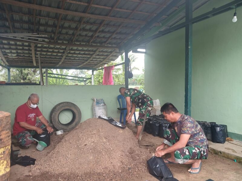 Meningkatkan Kesadaran Ketahanan Pangan Lewat Penanaman Cabai oleh Koramil 1008-02/Haruai