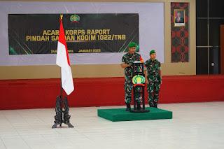 Kasdim 1022/Tanah Bumbu Pimpin  Korp Raport Pelepasan Perwira Pindah Satuan