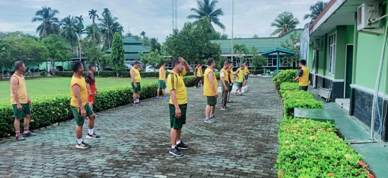 Anggota Kodim 0904/Paser Laksanakan Aerobik Guna Menjaga Kesehatan Tubuh
