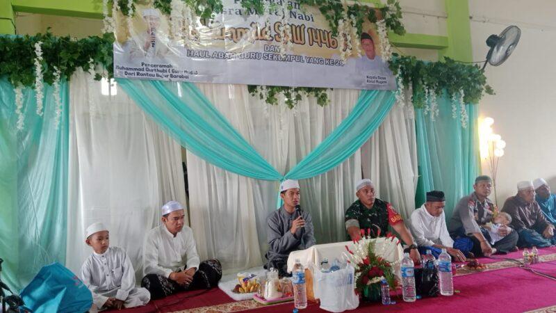 Personel Kodim 1009/Tanah Laut Hadiri Kegiatan Mi’raj Nabi Muhammad SAW 1446 H Di Desa Binaan