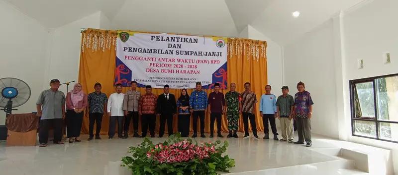 Babinsa Bumi Harapan Hadiri Pelantikan dan Pengambilan Sumpah/ Janji Anggota BPD