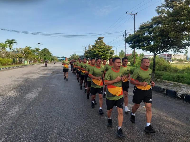 Jaga Kesehatan, Anggota dan PNS Kodim 0913/PPU Rutin Lari Jalanan