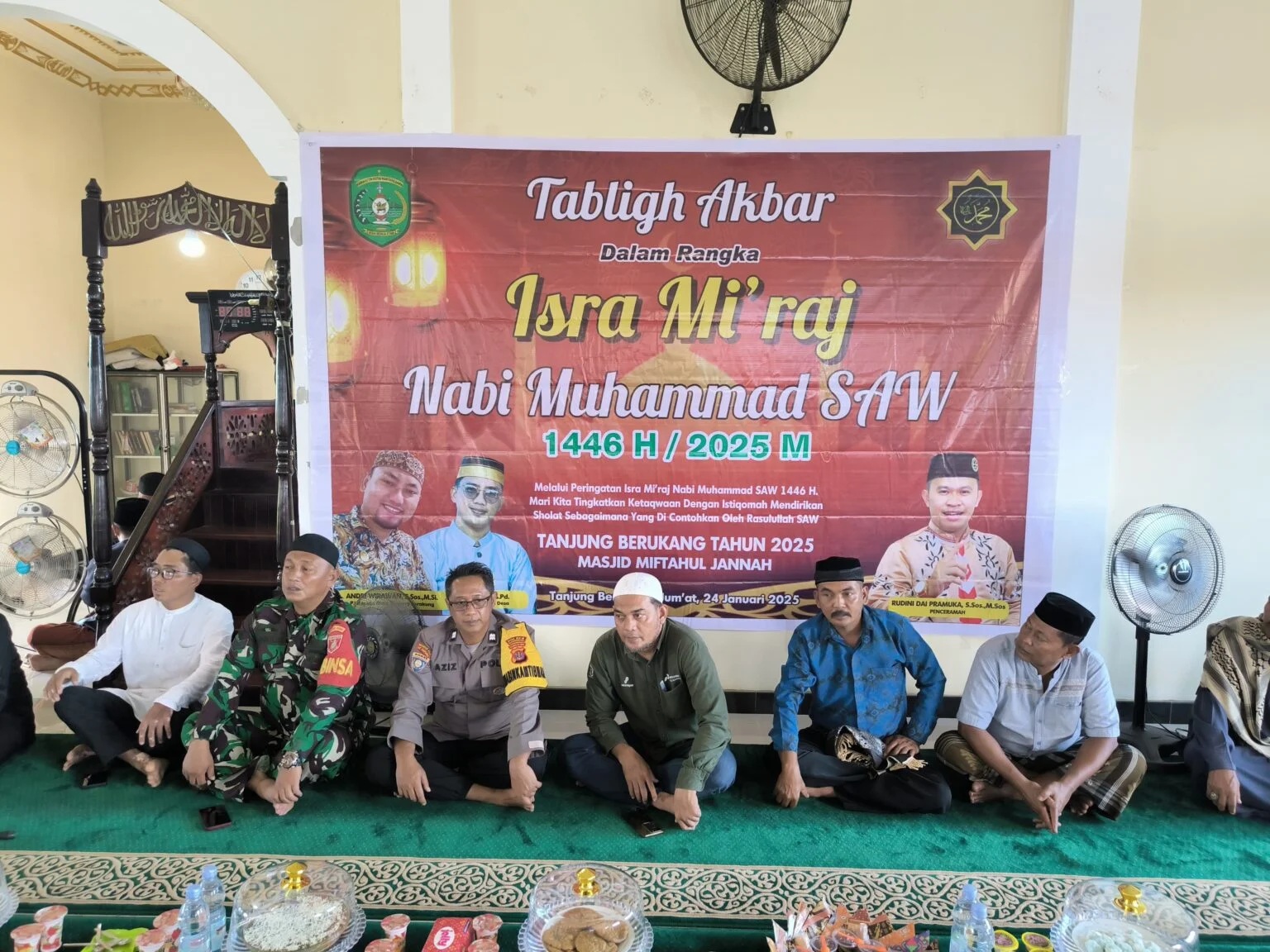 Babinsa Koramil 0908-03/Anggana Hadiri Peringatan Isra mi’raj Nabi Muhammad SAW 1446 H