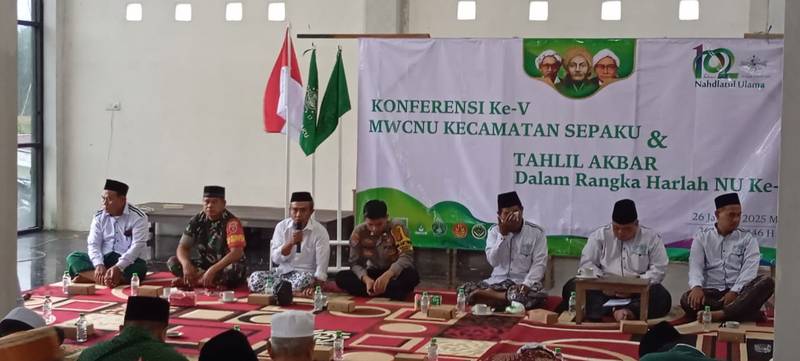 Babinsa Sukaraja Hadiri Pembukaan Konfrensi Ke V MWCNU &Tahlil Akbar
