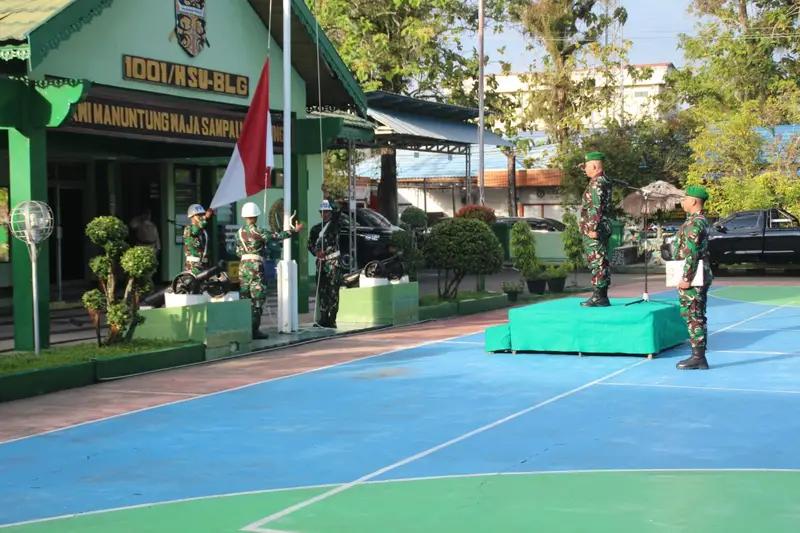 Kodim 1001/HSU-BLG Gelar Upacara Bendera dalam Rangka Memupuk Jiwa Kejuangan