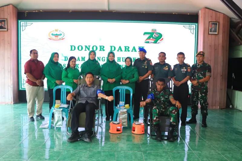 Sambut HUT Persit Kartika Chandra Kirana Ke-79, Kodim 0908/Bontang Gelar Kegiatan Donor Darah