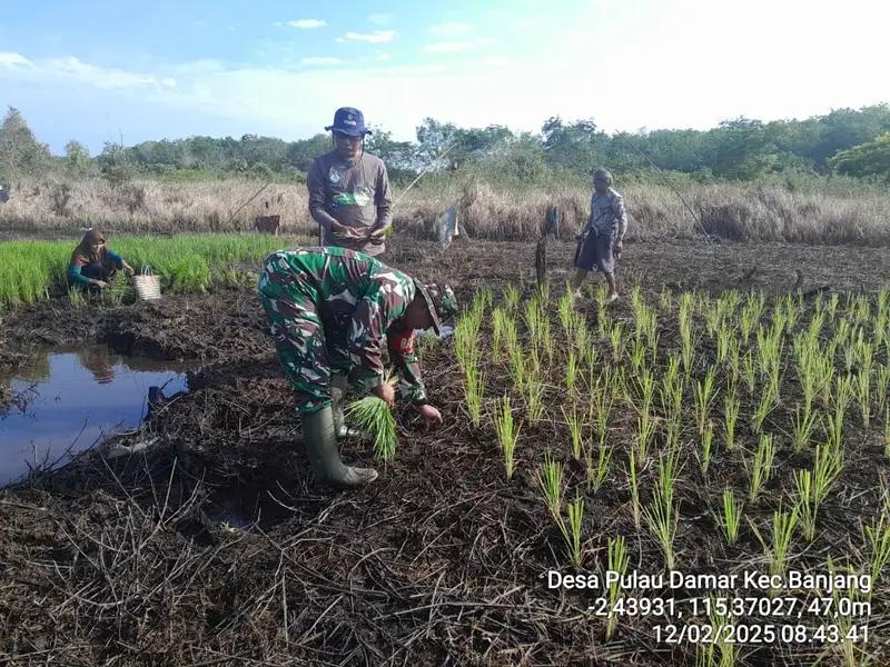 Babinsa Amuntai Tengah Menjadi Motivator, Dukung Program Swasembada Pangan Nasional