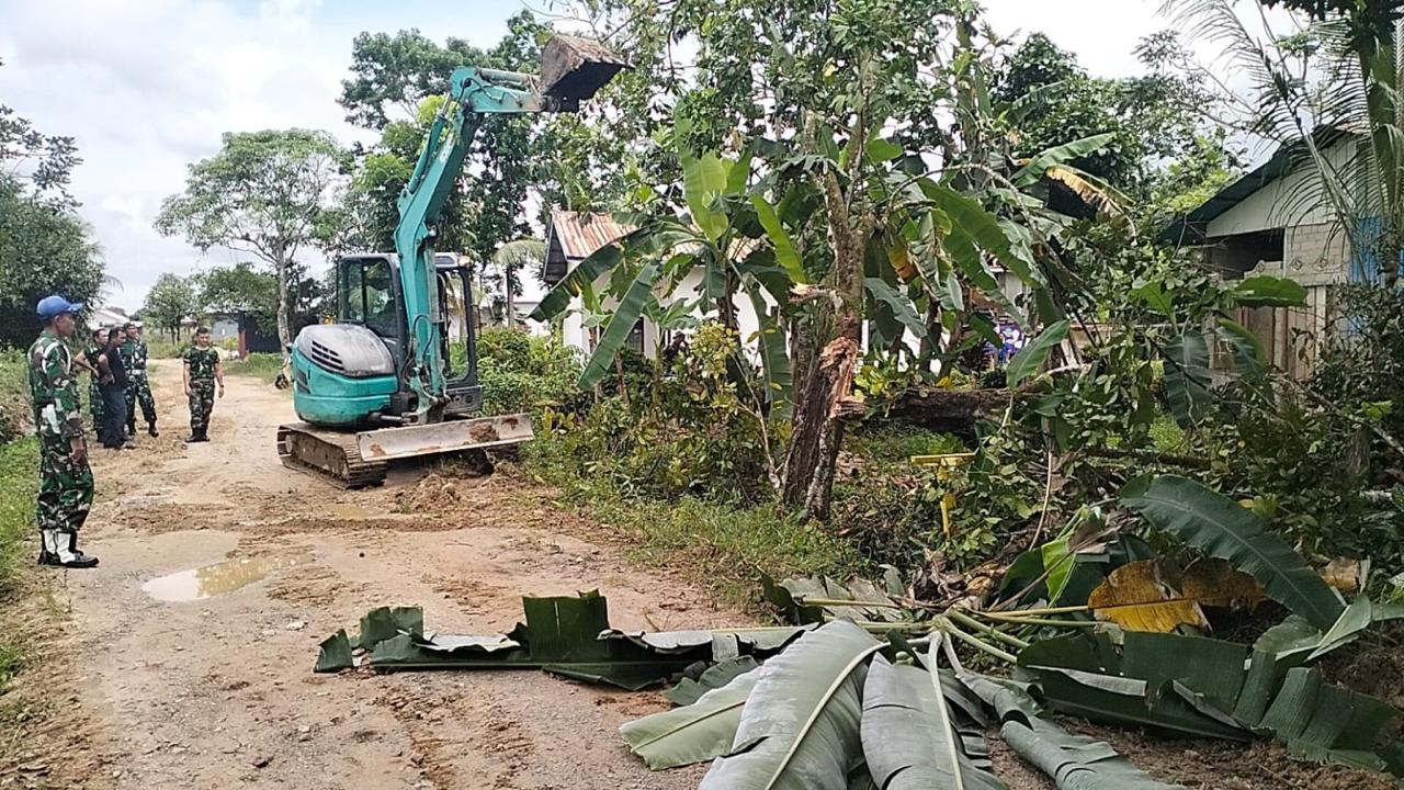 Awali Pra TMMD Ke 123,Kodim 0907/Trk Terjunkan Alat Berat