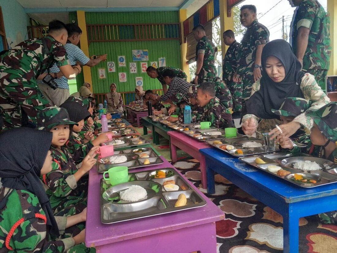 Korem 092/Maharajalila Gelar MBG di Salah Satu TK di Bulungan