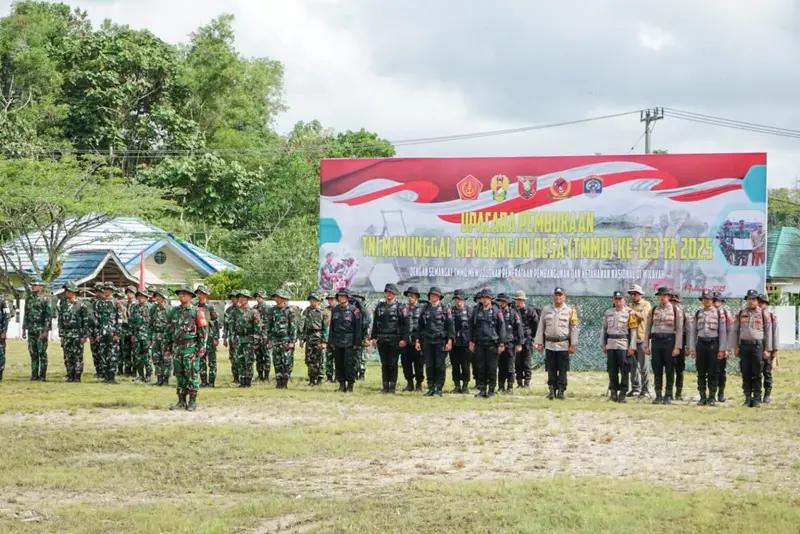Sebut Selaras Program Pemerintah, TMMD Reg 123 Kodim 0907/Trk Dimulai