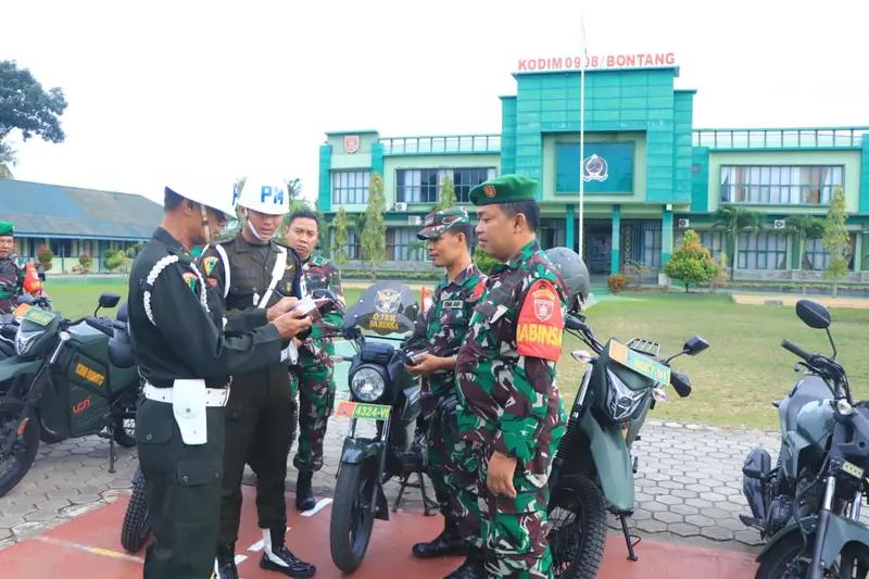 Tingkatkan Disiplin Lalu Lintas, Kodim 0908/Bontang Gelar Pemeriksaan Kendaraan
