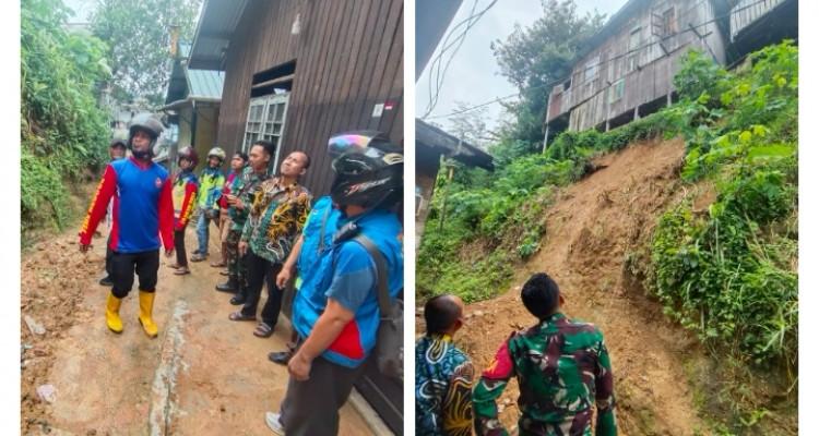 Babinsa Pantau Potensi Longsor di Pemukiman Warga, Antisipasi dan Himbau Warga Agar Waspada
