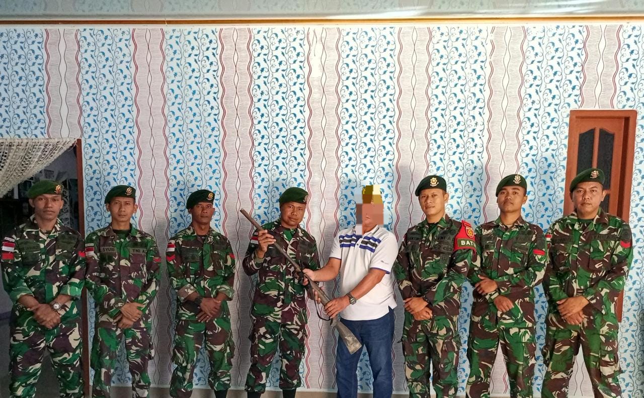 Keberhasilan Binter Satgas Pamtas RI-Mly Yonarmed 11/GG Kostrad, Warga Nunukan Serahkan Senjata Rakitan Secara Sukarela