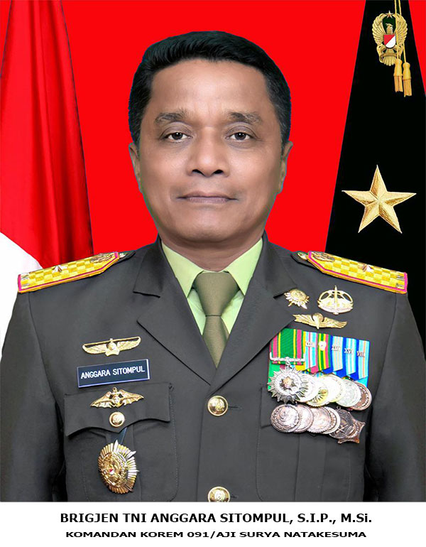 Danrem 091/ASN (Brigjen TNI Anggara Sitompul S.I.P., M.Si.)