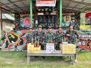 Satgas Pamtas RI-Malaysia Yonzipur 8/SMG Gagalkan Penyelundupan Miras di Long Nawang