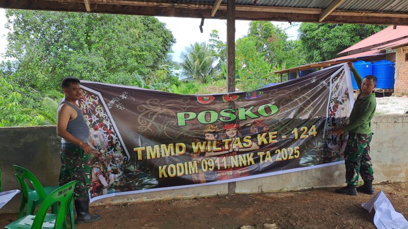 Sukseskan Program Pembangunan, Kodim 0911/Nunukan Siapkan Poskotis TMMD