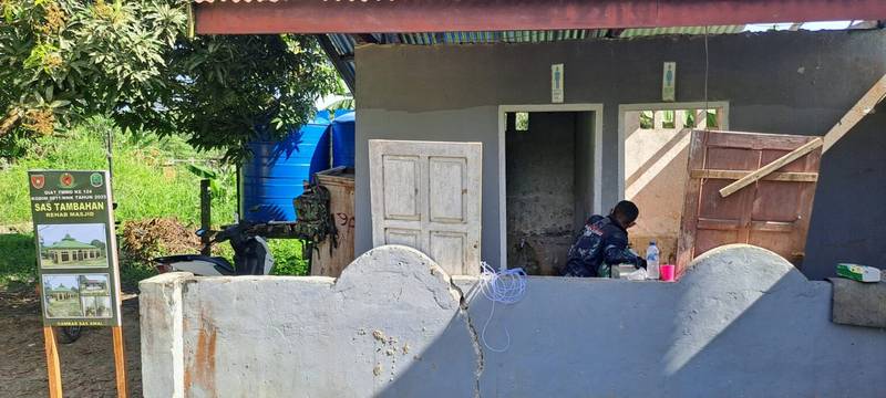Sarana MCK Masjid Al-Muhajirin menjadi Sasaran Fisik Tambahan TMMD Kodim 0911/Nunukan