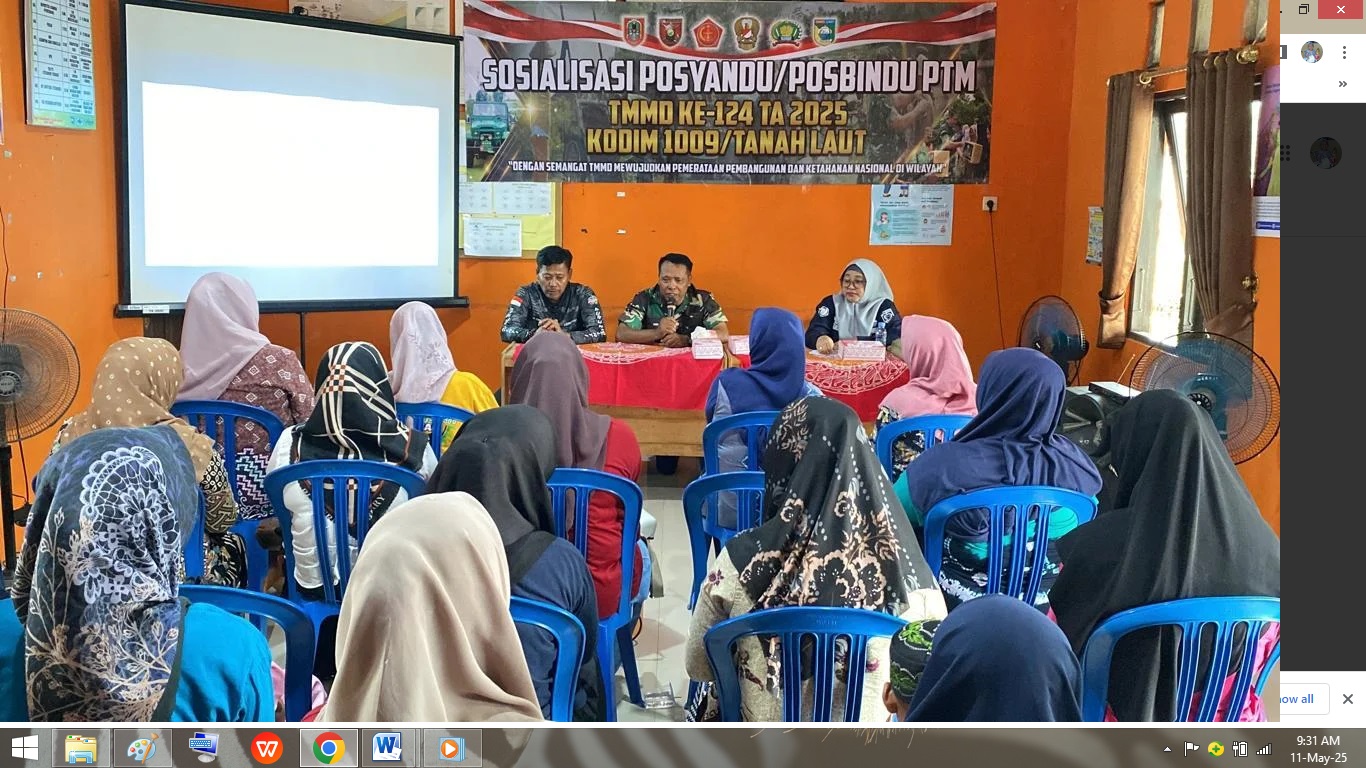 Kegiatan Non Fisik Satgas TMMD Ke-124 Kodim 1009/Tanah Laut Gelar Sosialisasi Posyandu Dan Posbindu