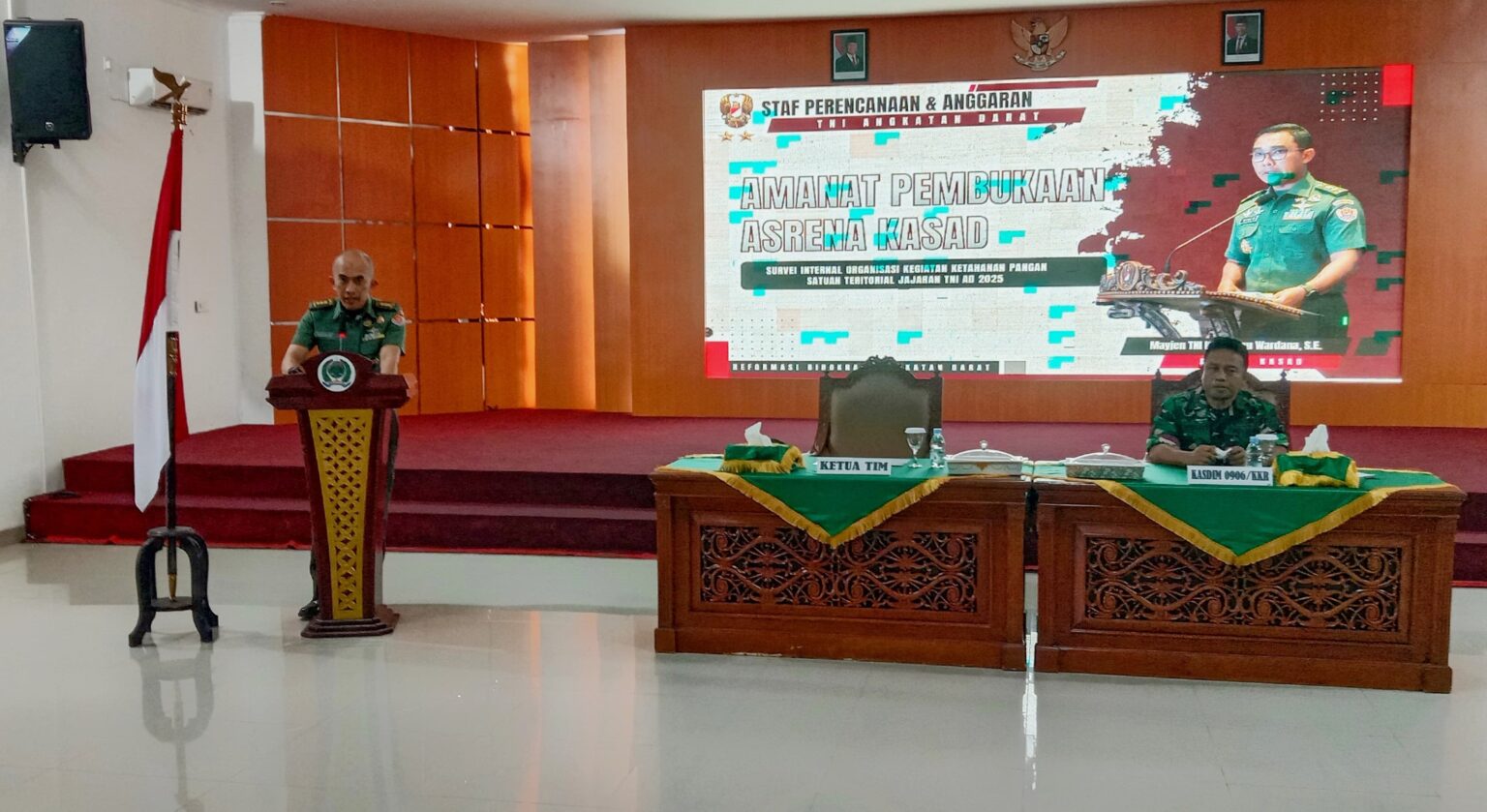 Staf Perencanaan TNI AD Lakukan Survei Internal Kinerja Organisasi Hanpangan di Kodim 0906/Kkr
