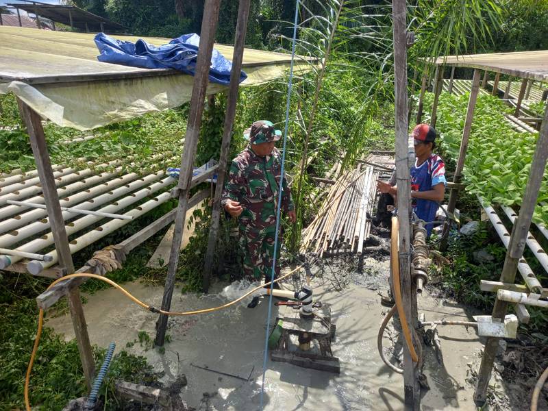 Dukung program unggulan KASAD, Kodim 0908/Bontang Membuat Sumur Bor Untuk Warga