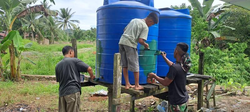 Warna Hijau Harapan: TMMD Ke-124 Kodim 0911/Nunukan Wujudkan Akses Air Bersih Masyarakat Mansapa