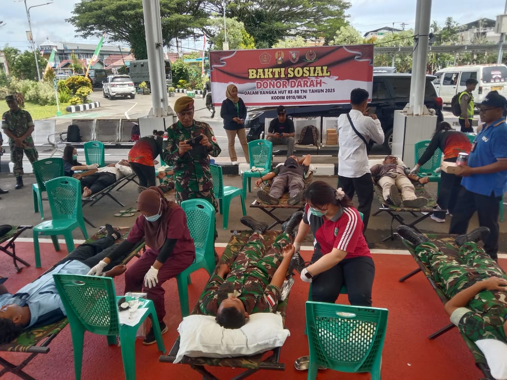 Semarak HUT TNI ke-80, Kodam VI/Mulawarman Gelar Donor Darah dan Bakti Sosial