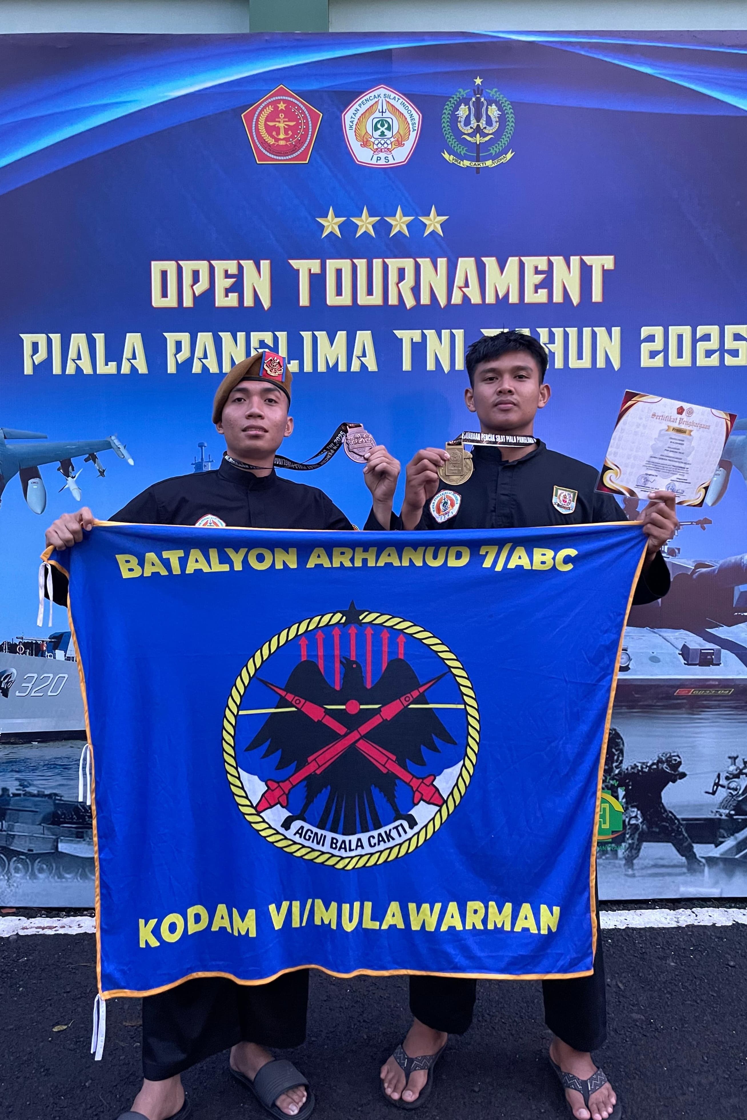 Prajurit Yonarhanud 7/ABC Harumkan Kodam VI/Mlw di Open Tournament Pencak Silat Piala Panglima TNI 2025