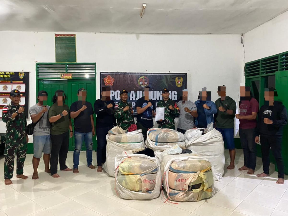 Satgas Pamtas RI–MLY Yonkav 13/SL Gagalkan Penyelundupan Ball Press di Perbatasan