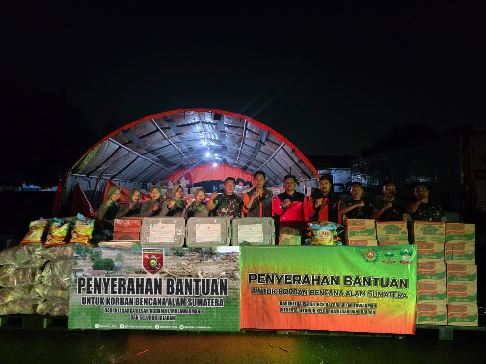 Kodam VI/Mulawarman Salurkan Bantuan untuk Korban Bencana Alam di Sumatera