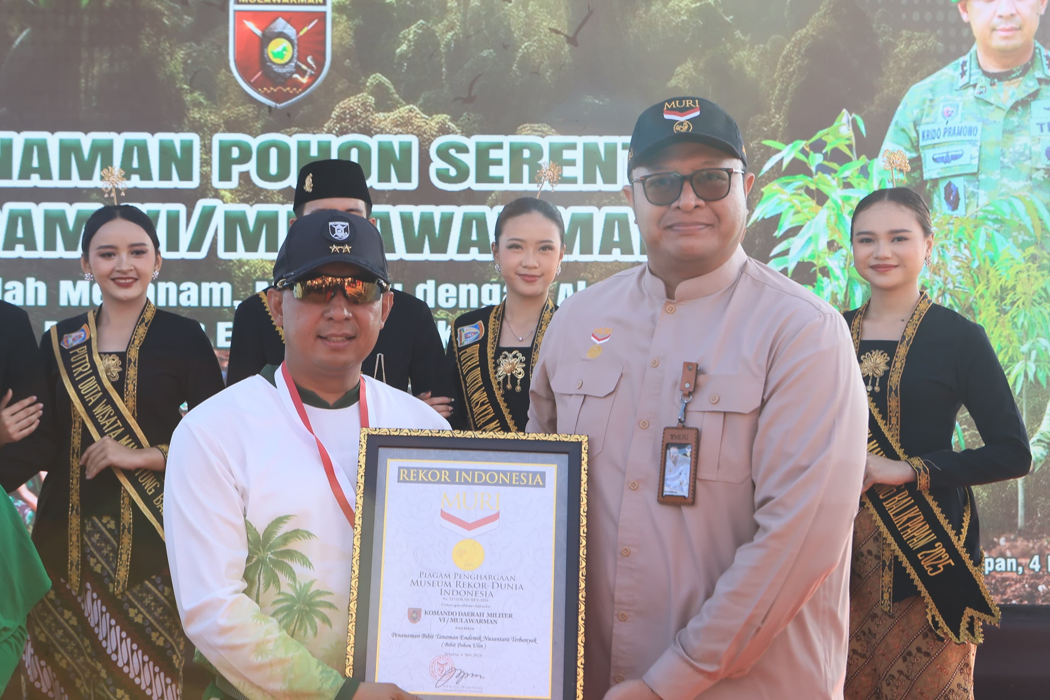 Pecahkan Rekor MURI, Kodam VI/Mulawarman Tanam 10.100 Pohon Ulin dan Lepas Ribuan Satwa