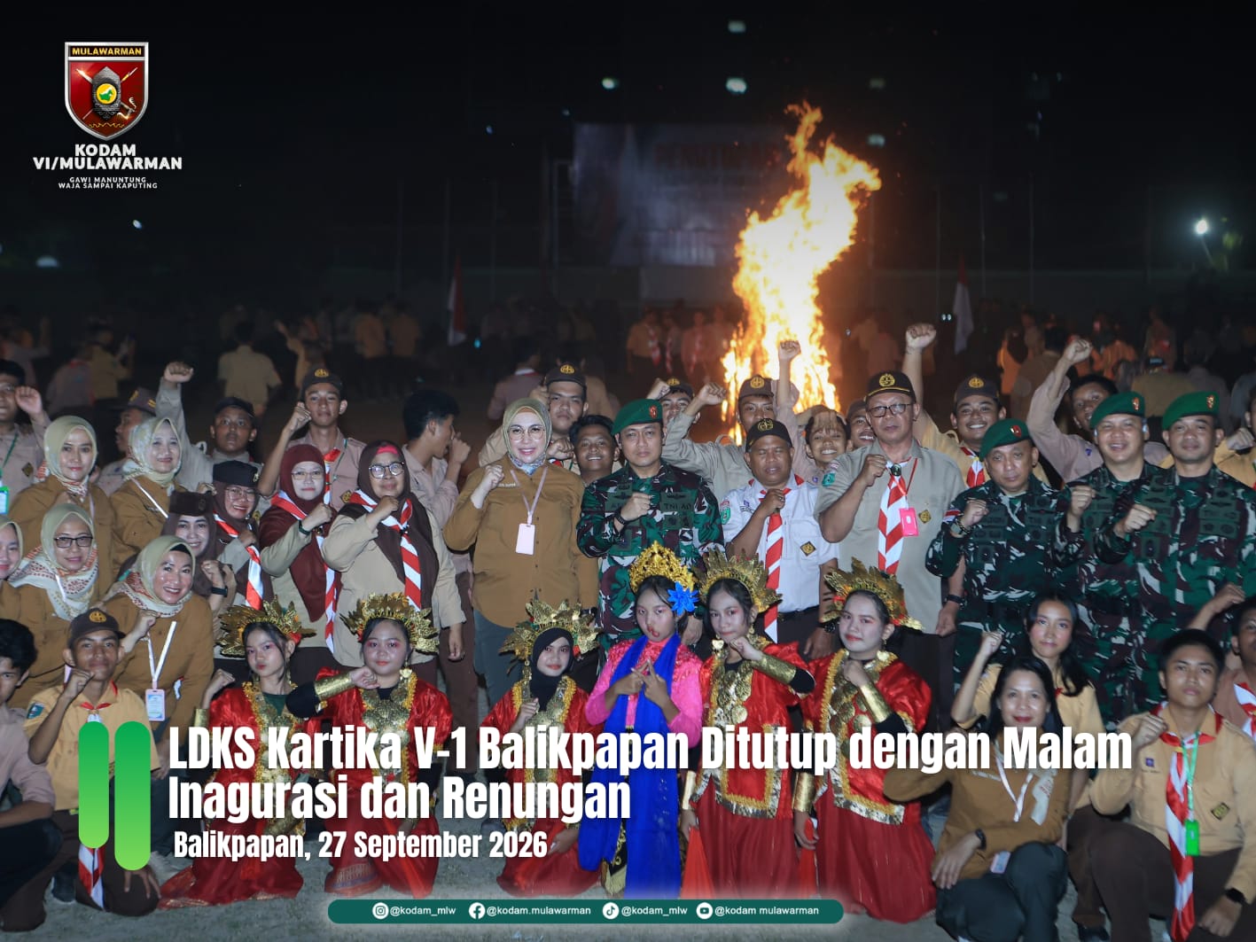 LDKS Kartika V-1 Balikpapan Ditutup dengan Malam Inagurasi dan Renungan